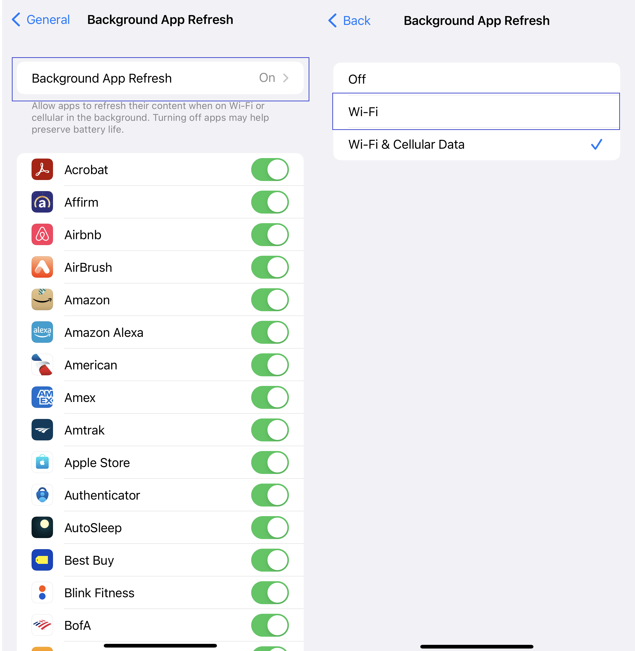 How to turn off Background App Refresh on iPhone and background data on  Android