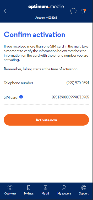 How do I activate my SIM card activation?